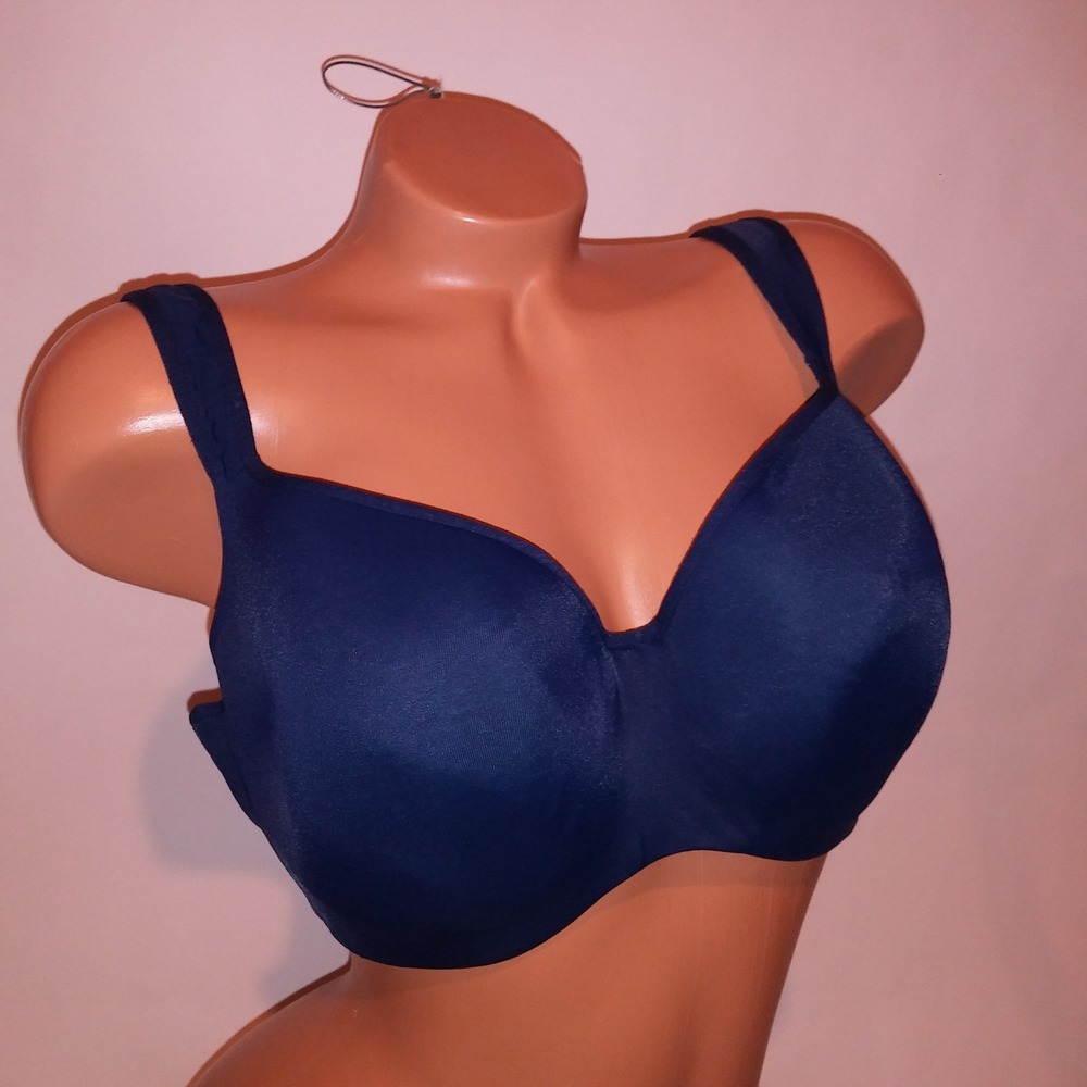 Cacique Bra 40dd Navy Blue Solid Underwire - image 1